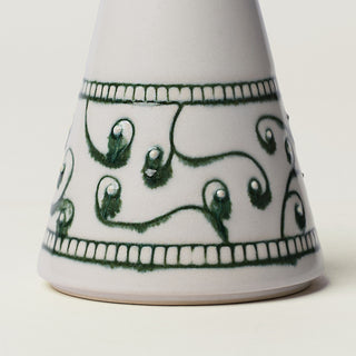 Close-up details of hand-thrown ceramic holiday tree