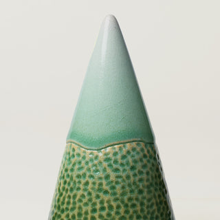 Close-up details of hand-thrown ceramic holiday tree