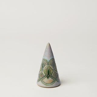 Hand-thrown ceramic Christmas tree by Rookwood Pottery