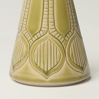 Close-up details of hand-thrown ceramic holiday tree