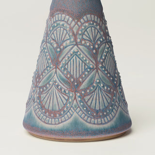 Close-up details of hand-thrown ceramic holiday tree