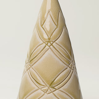 Close-up details of hand-thrown ceramic holiday tree
