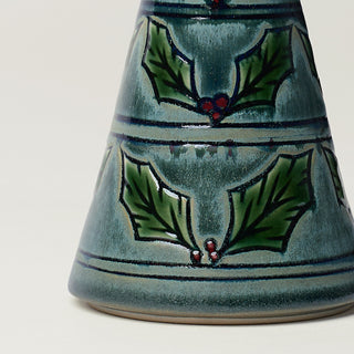 Close-up details of hand-thrown ceramic holiday tree