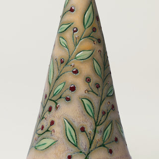Close-up details of hand-thrown ceramic holiday tree