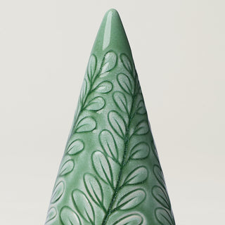 Close-up details of hand-thrown ceramic holiday tree