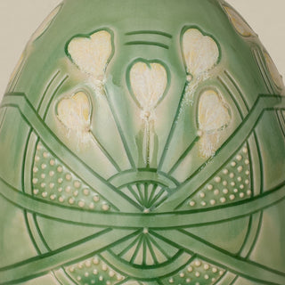 Close-up details of the ceramic handcrafted egg.