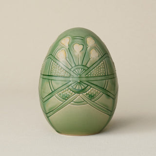 Handcrafted ceramic egg by Rookwood Pottery