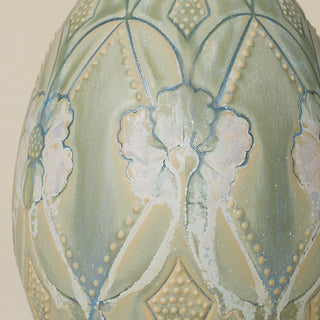 Close-up details of the ceramic handcrafted egg.