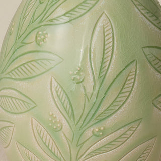 Close-up details of the ceramic handcrafted egg.