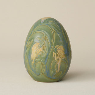 Handcrafted ceramic egg by Rookwood Pottery
