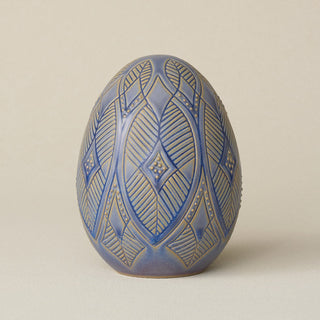 Handcrafted ceramic egg by Rookwood Pottery
