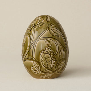 Handcrafted ceramic egg by Rookwood Pottery
