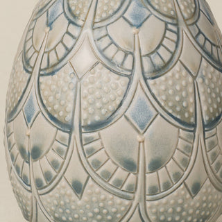 Close-up details of the ceramic handcrafted egg.