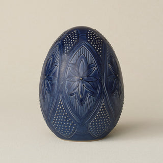 Handcrafted ceramic egg by Rookwood Pottery