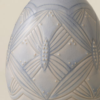 Close-up details of the ceramic handcrafted egg.