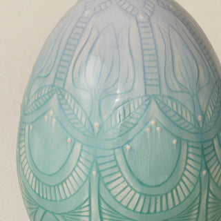 Close-up details of the ceramic handcrafted egg.