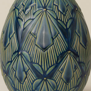 Close-up details of the ceramic handcrafted egg.