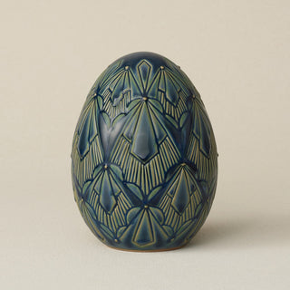 Handcrafted ceramic egg by Rookwood Pottery