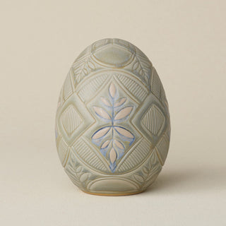 Handcrafted ceramic egg by Rookwood Pottery