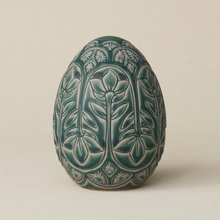 Handcrafted ceramic egg by Rookwood Pottery