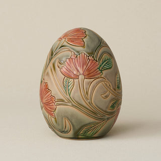 Handcrafted ceramic egg by Rookwood Pottery