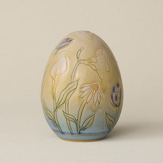 Handcrafted ceramic egg by Rookwood Pottery