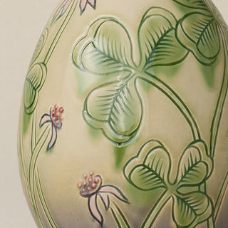 Close-up details of the ceramic handcrafted egg.