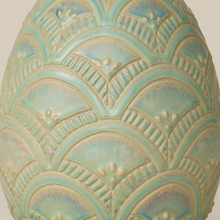 Close-up details of the ceramic handcrafted egg.