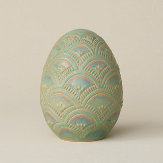 Handcrafted ceramic egg by Rookwood Pottery
