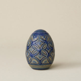Handcrafted ceramic egg by Rookwood Pottery