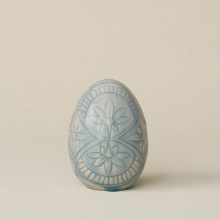 Handcrafted ceramic egg by Rookwood Pottery