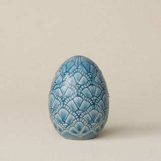 Handcrafted ceramic egg by Rookwood Pottery