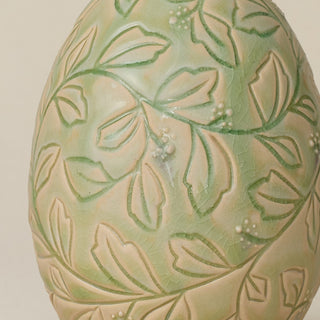Close-up details of the ceramic handcrafted egg.