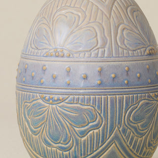 Close-up details of the ceramic handcrafted egg.