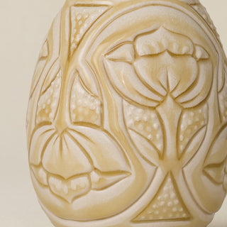 Close-up details of the ceramic handcrafted egg.