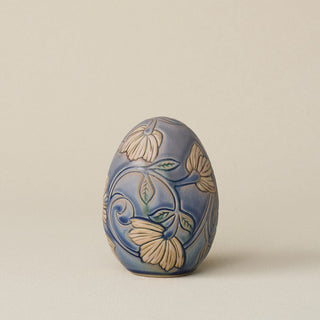 Handcrafted ceramic egg by Rookwood Pottery