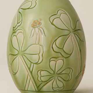 Close-up details of the ceramic handcrafted egg.