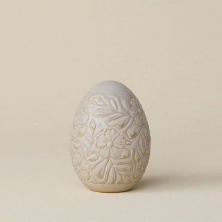 Handcrafted ceramic egg by Rookwood Pottery