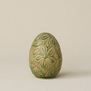 Handcrafted ceramic egg by Rookwood Pottery