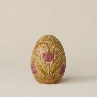 Handcrafted ceramic egg by Rookwood Pottery