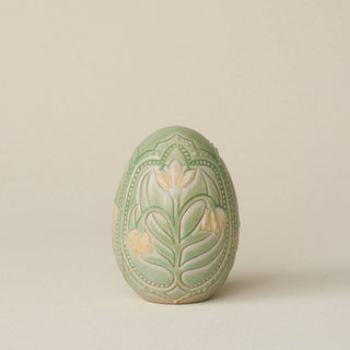 Handcrafted ceramic egg by Rookwood Pottery