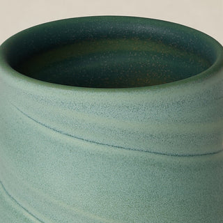 Close-up details of hand-thrown mug by Rookwood