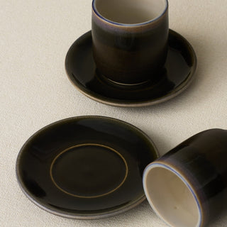 Close-up details of the espresso cup set by Rookwood