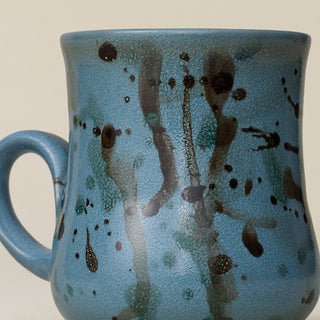 Close-up details of hand-thrown mug by Rookwood