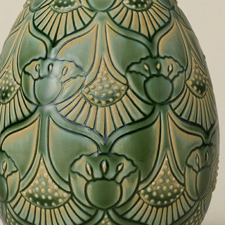 Close-up details of the ceramic handcrafted egg.