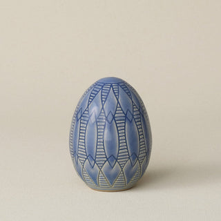 Handcrafted ceramic egg by Rookwood Pottery