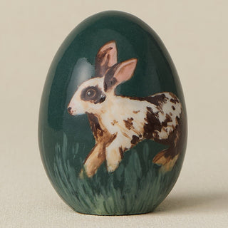 Close-up details of the ceramic handcrafted egg.