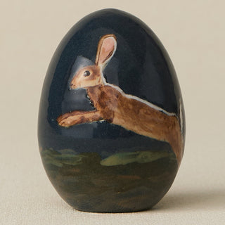 Close-up details of the ceramic handcrafted egg.