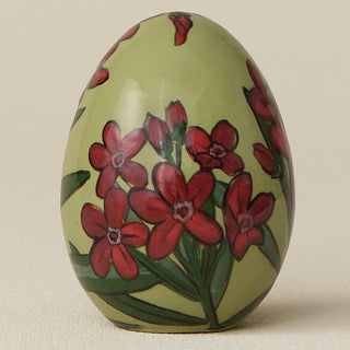 Close-up details of the ceramic handcrafted egg.