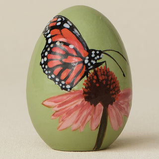 Close-up details of the ceramic handcrafted egg.